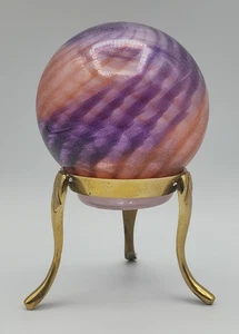 Pink Purple Swirl Float with Stand Roughly 4" Diameter - Picture 1 of 14