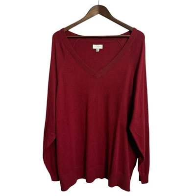 Lucky Brand Suéter Mujer XXL Rojo Cuello en V Preppy Academia Colorido Boho Clásico Foto 1 de 4