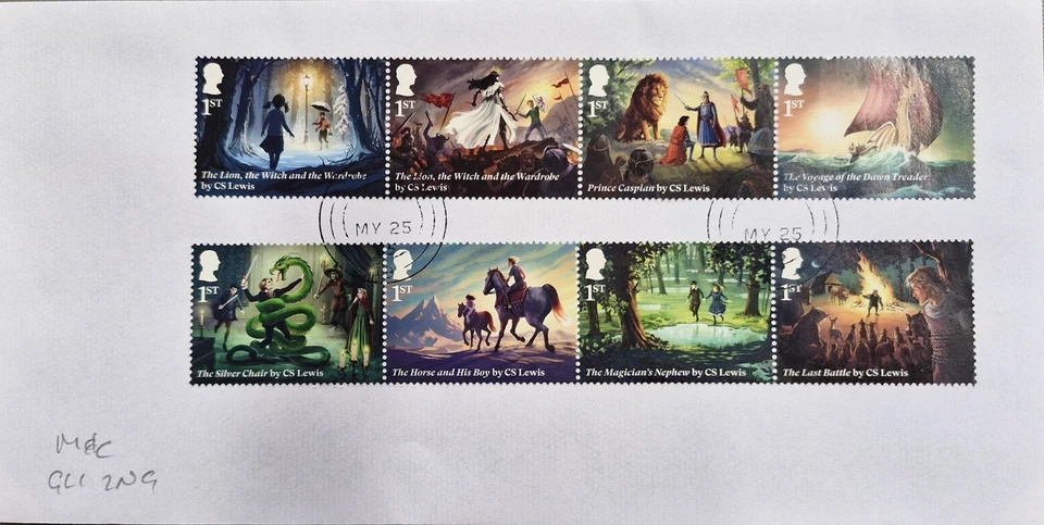 GB 2025 Set of very fine used Chronicles of Narnia Stamps on envelope - Image 1 of 3