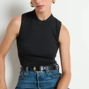 Nation LTD Mock Neck Rib Knit Jet Black Joan Tank Top  - Bild 1 von 10