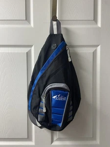 Korie Crossbody Sling Bag Travel Hiking Chest Bag Daypack Black Blue - Picture 1 of 11