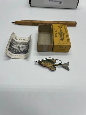 Vintage rare Fred Arboragast Tin Liz Sunfish fishing lure w/Box BEAUTIFUL - Image 1 of 4