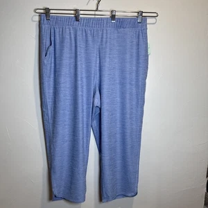 Duluth Armachillo Cooling Sleep Capri Pants Blue Women's Size XL NWT - Picture 1 of 17
