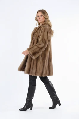 Abrigo de piel de sable ruso real 1180 genuino lujo vintage sobol elegante para mujer M Foto 1 de 4