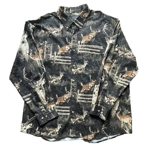 NWOT Bit & Bridle Outfitters LS Button Down Shirt All Over Deer Print XXL MEN - Picture 1 of 7