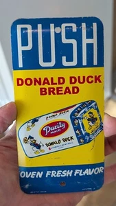 RARE Donald Duck Bread Plate Sign Old Door Push 1950s Disney Original Store Item - Picture 1 of 2