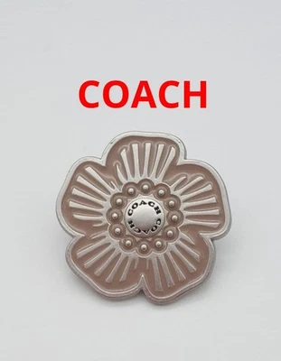 Coach Flower Motif Pin Badge Beige Jewelry Accessories Used - Image 1 of 4