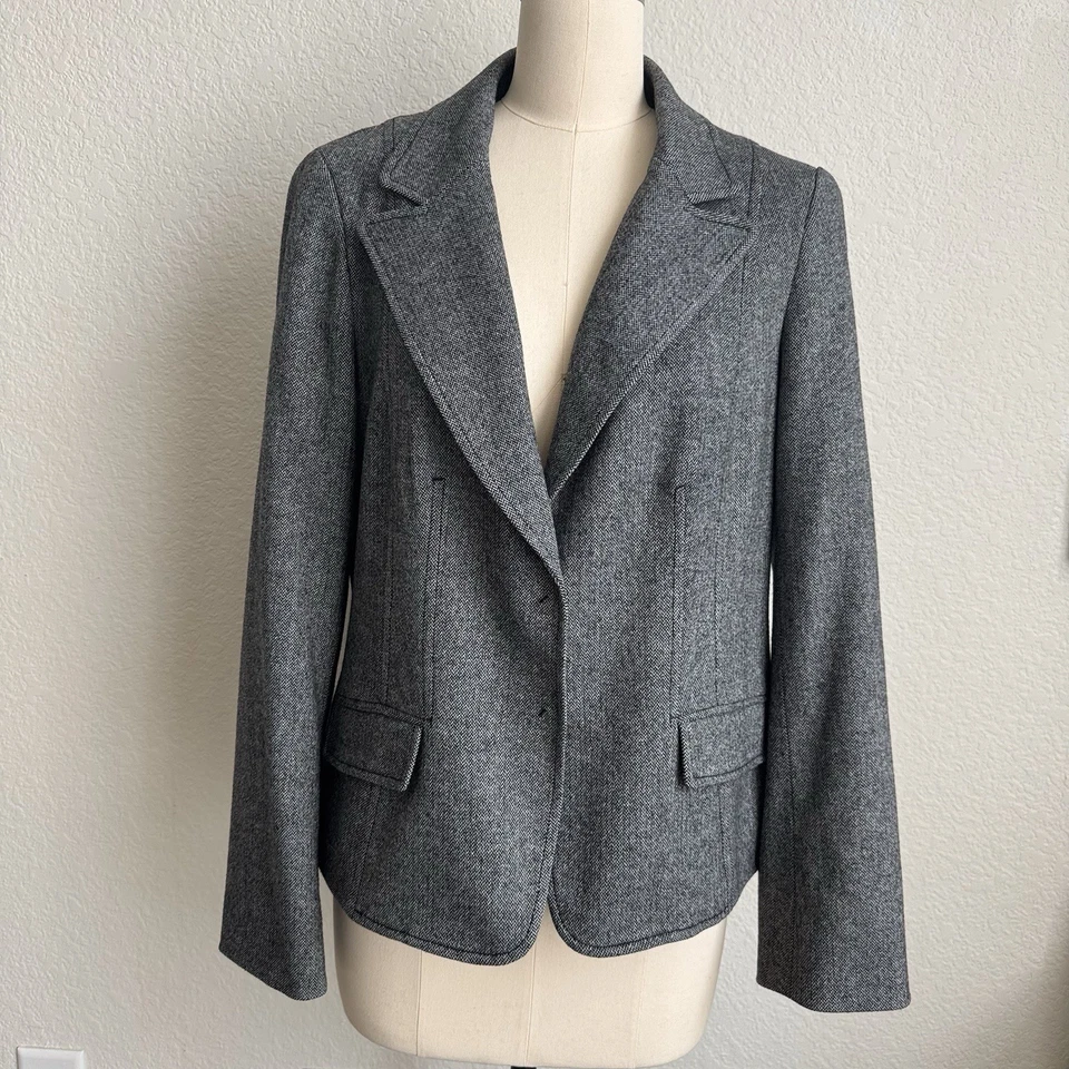 Женский шерстяной блейзер Worth на 3 пуговицах минималистская куртка размер 12 или большой классический - Изображение 1 из 4