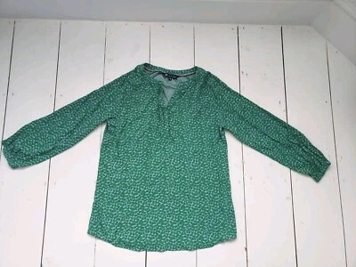 Crew Clothing Company Ladies Blue Green floral ditsy Shirt Blouse Tunic 8 10 - Image 1 of 4