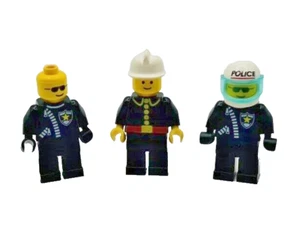 LEGO Vintage Minifigure Lot - Fire Chief firec001 & 2x Police Officers cop010 - Picture 1 of 9
