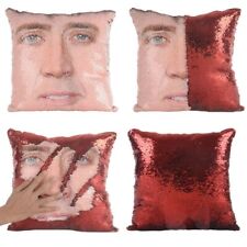 Nicholas Cage Cushion Color Changing Pillow Cover Sequins Shinny Reversible