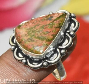 Unakite Gemstone Ring 925 Sterling Silver Overlay Us Size 8.5" U295-G153 - Picture 1 of 1