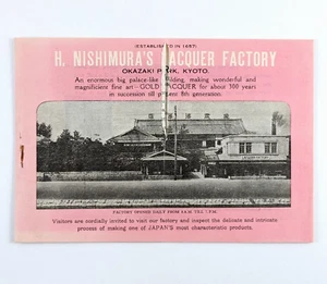 1950s Japanese Advertising Brochure For H Nishimura's Laquer Factory Kyoto - Picture 1 of 6