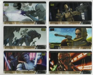 JUEGO COMPLETO DE 10 TARJETAS CELDAS TRANSPARENTES DE ANIMACIÓN STAR WARS CLONE WARS WIDEVISION (2009) - Imagen 1 de 3