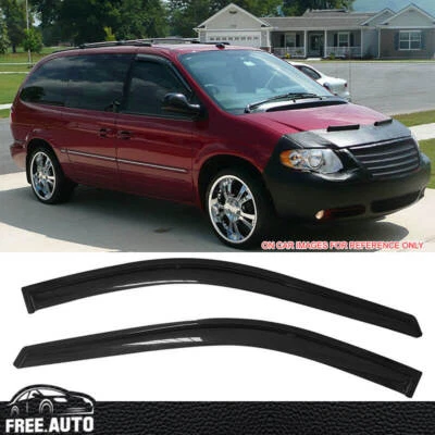 Fits 96-07 Chrysler Town & Country Caravan Window Visors Vent Acrylic Guard 2PC - Image 1 of 4