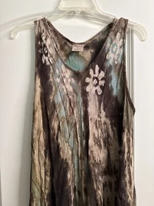 ADVANCE APPARELS brown Gold Tie Dye Boho  Maxi Dress Swimsuit Cover One Size - Picture 1 of 3