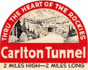 COLORADO MIDLAND EISENBAHN CARLTON TUNNEL HERZ ROCKIES AUFKLEBER LEADVILLE CO CMRR - Bild 1 von 2