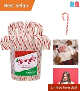 Traditional Peppermint Candy Canes in 80-Count Jar - Gluten & Peanut Free - Picture 1 of 7