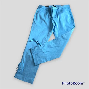 NWT Banana Republic Size 10 Sloan Pants Blue Ankle Length Tie Detail - Picture 1 of 9