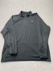 Champion Mens 1/4 Zip Size 2XL Pullover Duo Fold Technology Quarter Zip Black - Picture 1 of 6