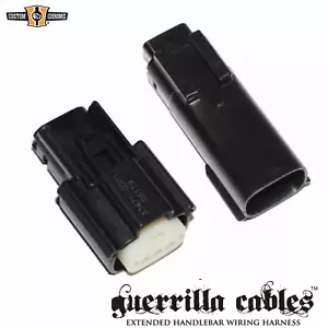 Black Connectors Fit For Harley Molex 3Pin Single Row Repl.72512-07BK/72511-07BK - Picture 1 of 1