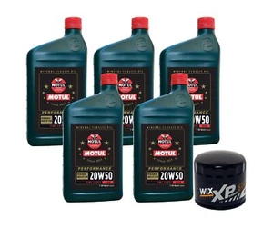 5qt Motul CLASSIC PERFORMANCE 20W50 Wix XP Filter Motor Oil Change Kit API SF - Picture 1 of 1