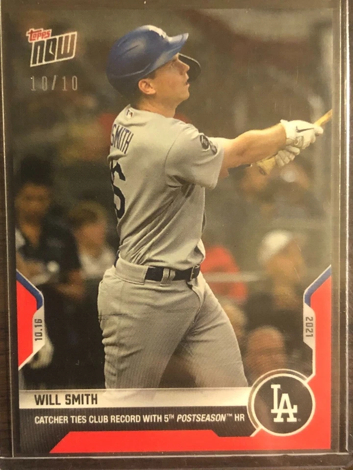 2021 Topps Now #977 Will Smith Los Angeles Dodgers 10/10 - Image 1 of 2