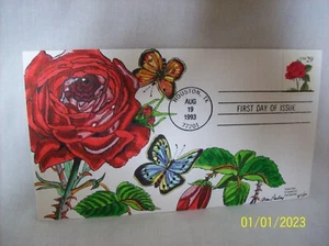 Pasleys Ersttagsbrief für die Rose von 1993. HDHP 40/100 - Bild 1 von 1