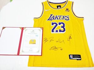 Los Angeles Lakers LeBron James, MJ, KB, Curry "4" Autographed Jersey + COA
