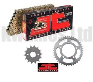 JT Z3 Gold X-Ring Chain & Sprockets for Kawasaki ZZR1400 FCF-FFF 2012-2015 - Picture 1 of 3