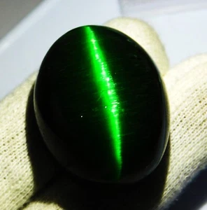 Natural 166.30 CT Beautiful Cabochon Chrysoberyl Green Cats Eye Loose Gemstone - Picture 1 of 3