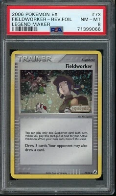 2006 Pokemon EX Fieldworker 73/92 Legend Maker Reverse Holo PSA 8 - Image 1 of 2