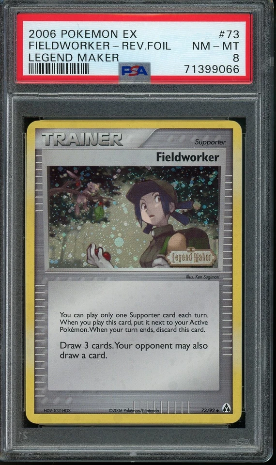 2006 Pokemon EX Fieldworker 73/92 Legend Maker Reverse Holo PSA 8 - Image 1 of 2