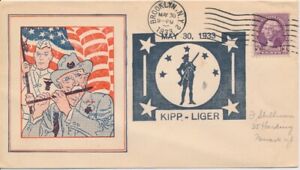 May 30, 1933 Patriotic Memorial Day cover 3c George Washington Brooklyn NY cance