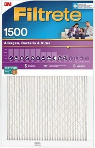 16x25x1 Ultra Allergen Pleated Furnace Air Filter MPR 1500 (4PACK) - Picture 1 of 1
