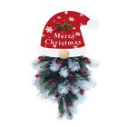 Frosted Branches Christmas Wreath Decoration With LED Lights Rattan Pendant