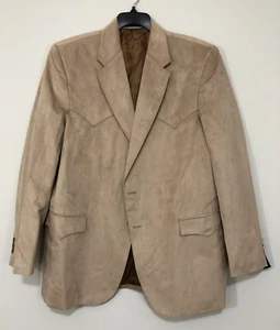 NEW Circle S Western Microsuede Sport Coat - Houston - Sz 48L Tan  Western Yokes - Picture 1 of 4
