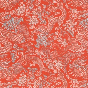 50 Yards fabric roll, Print, 100% Cotton, 55" Width, Apura/Persimmon - Picture 1 of 6