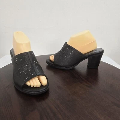 Cloudwalkers By Avenue Sandals Women 10W Black Embossed Studded Slip On Pumps - Image 1 of 4