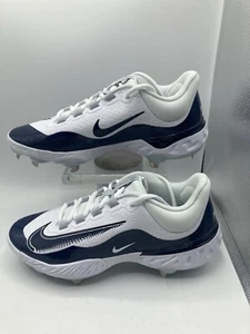 Nike Alpha Huarache Elite 4 Metal Baseball Cleat Navy/White DR6851-101 Size 8.5 - Picture 1 of 7