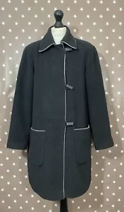 Grey Duffle Coat Womens Size 12 Wool Blend - Picture 1 of 9