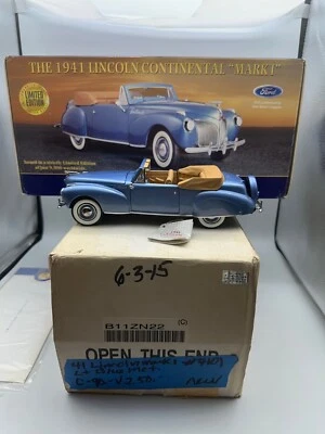 Franklin Mint 1941 Lincoln Continental Mark I, Blue, 1:24, Excellent, Boxed - Image 1 of 4
