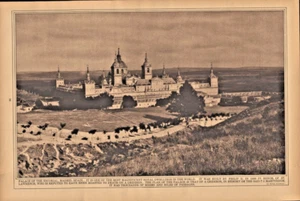 1922 Palace El Escorial Madrid Spain Rotogravure Phillip II Vintage Sepia Print - Picture 1 of 1