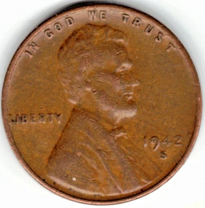 1942 S Lincoln Cent in EXTRA FINE condition ~ PLEASE SEE THE SCAN stk 45 - Bild 1 von 5