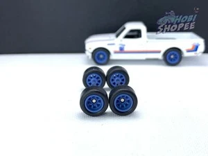 R334 Hot Wheels 1/64 Set Watanabe Blue 10mm Long, REAL RIDERS RUBBER TIRES - Picture 1 of 3