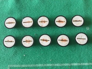 Subbuteo Original HW bases x 10 Used Black / White Identical Lettering - Picture 1 of 6
