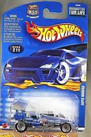 2002 Hot Wheels #211 SUPER MODIFIED Blue w/Lace Wheels New On Card B25