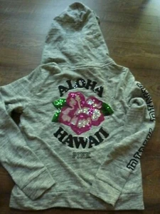 VICTORIAS SECRET PINK RARE "HAWAII" HIBISCUS ZIP HOODIE - Picture 1 of 2