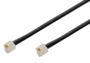 21.st - CAVO TELEFONO MODEM VDSL ADSL NERO RJ11 CAT 5E 6P4C SCHERMATO - Foto 1 di 1