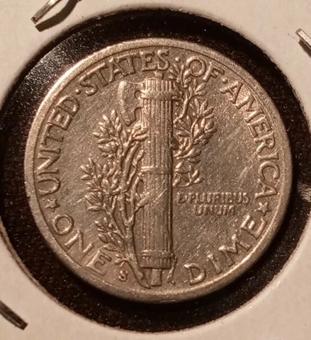 1943-S Mercury Dime FB - US Coins 1 Old 90% silver 10¢ piece / must see Cover